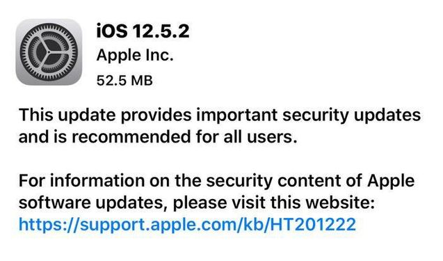 那大镇苹果手机维修分享iOS12.5.2发布，建议所有老苹果用户安装 
